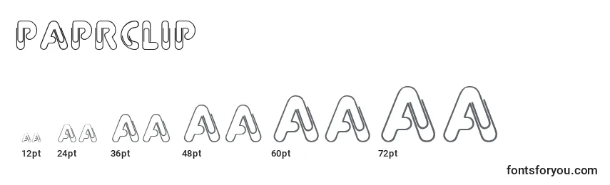 sizes of paprclip font, paprclip sizes