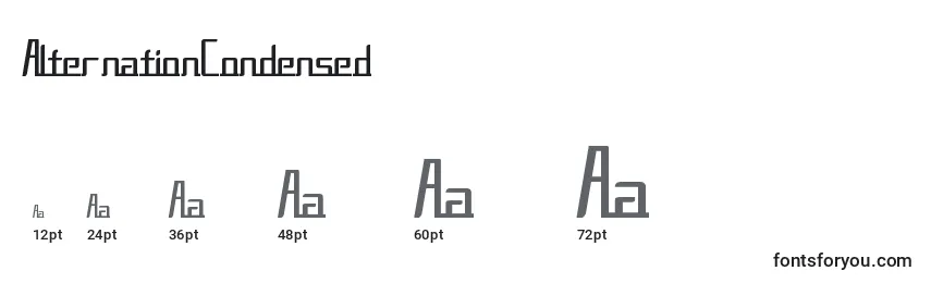 sizes of alternationcondensed font, alternationcondensed sizes