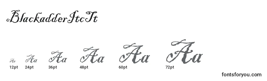 sizes of blackadderitctt font, blackadderitctt sizes
