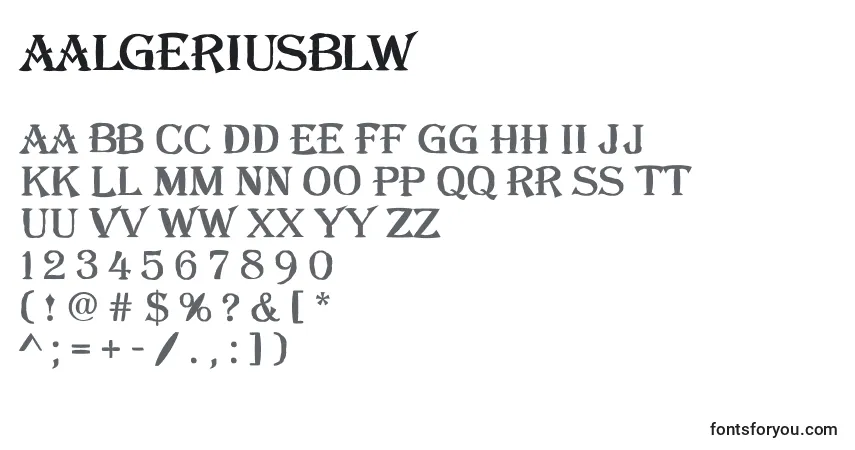 Fuente AAlgeriusblw - alfabeto, números, caracteres especiales