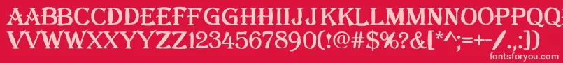 AAlgeriusblw Font – Pink Fonts on Red Background