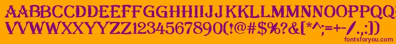 AAlgeriusblw Font – Purple Fonts on Orange Background