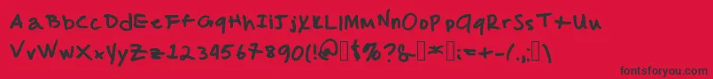 MalcolmsHandwriting Font – Black Fonts on Red Background