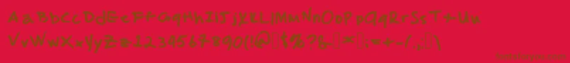 MalcolmsHandwriting Font – Brown Fonts on Red Background