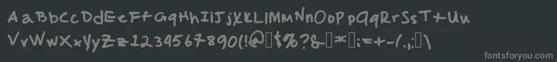 Czcionka MalcolmsHandwriting – szare czcionki na czarnym tle
