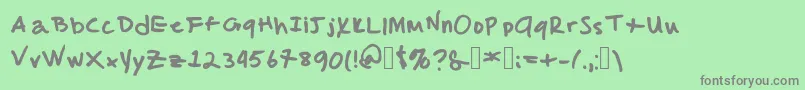 MalcolmsHandwriting Font – Gray Fonts on Green Background