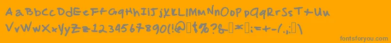 MalcolmsHandwriting Font – Gray Fonts on Orange Background