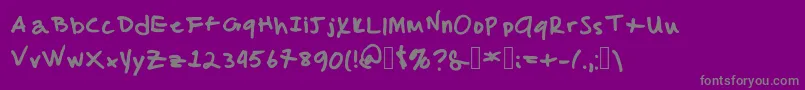 MalcolmsHandwriting Font – Gray Fonts on Purple Background
