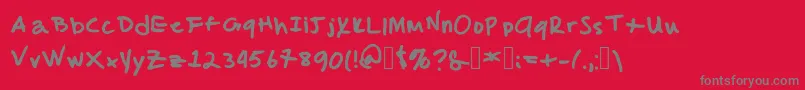 フォントMalcolmsHandwriting – 赤い背景に灰色の文字