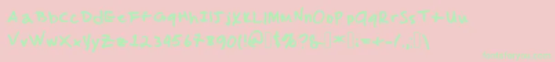 MalcolmsHandwriting Font – Green Fonts on Pink Background