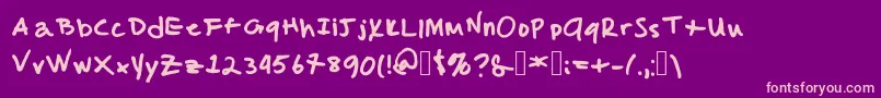 MalcolmsHandwriting Font – Pink Fonts on Purple Background