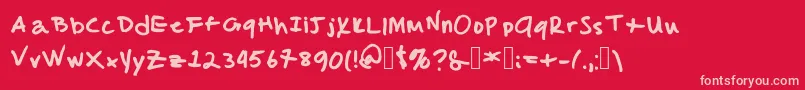 MalcolmsHandwriting Font – Pink Fonts on Red Background