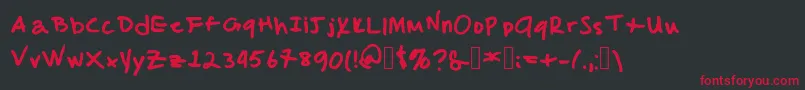 MalcolmsHandwriting Font – Red Fonts on Black Background