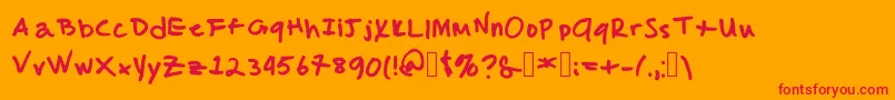 Шрифт MalcolmsHandwriting – красные шрифты на оранжевом фоне