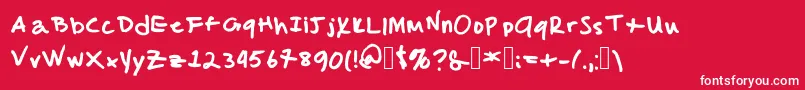 MalcolmsHandwriting Font – White Fonts on Red Background