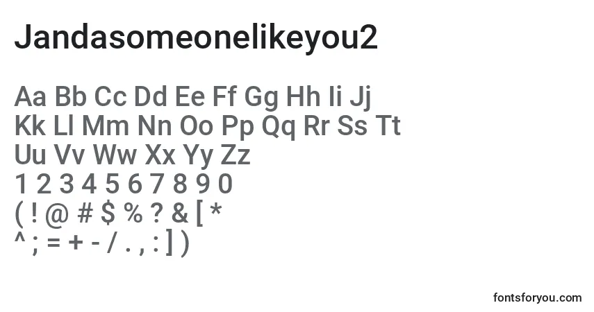 Jandasomeonelikeyou2フォント–アルファベット、数字、特殊文字
