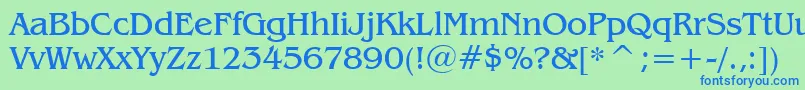 BenguiatBookBt Font – Blue Fonts on Green Background