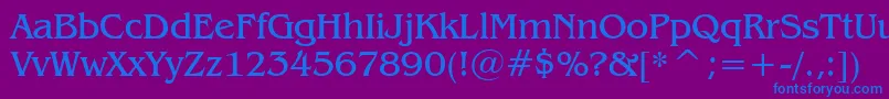 フォントBenguiatBookBt – 紫色の背景に青い文字