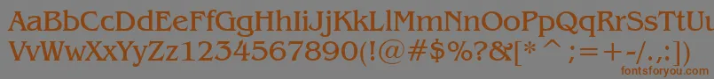 BenguiatBookBt Font – Brown Fonts on Gray Background