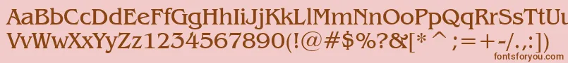 BenguiatBookBt Font – Brown Fonts on Pink Background