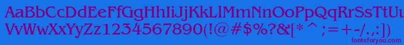 BenguiatBookBt Font – Purple Fonts on Blue Background