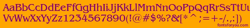 BenguiatBookBt Font – Purple Fonts on Orange Background