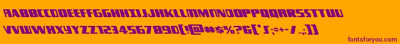 フォントTyphoonleft – オレンジの背景に紫のフォント