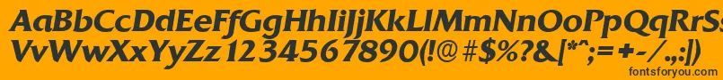 QuadratserialBolditalic Font – Black Fonts on Orange Background