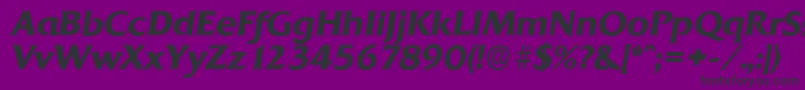 QuadratserialBolditalic Font – Black Fonts on Purple Background