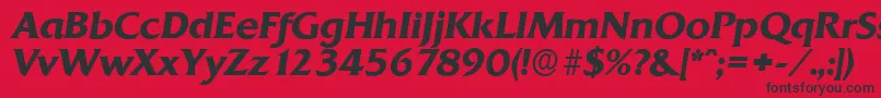 QuadratserialBolditalic Font – Black Fonts on Red Background