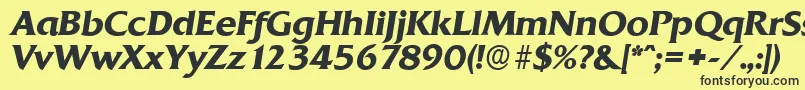 QuadratserialBolditalic Font – Black Fonts on Yellow Background