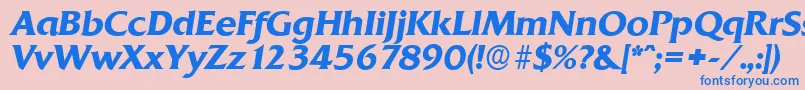 QuadratserialBolditalic Font – Blue Fonts on Pink Background