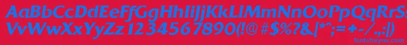 QuadratserialBolditalic Font – Blue Fonts on Red Background