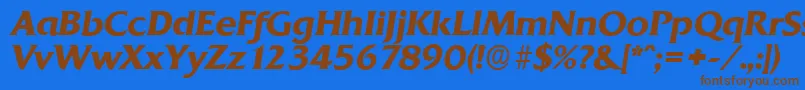 QuadratserialBolditalic Font – Brown Fonts on Blue Background