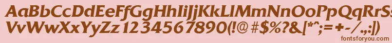 QuadratserialBolditalic Font – Brown Fonts on Pink Background