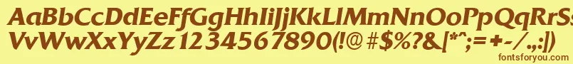 QuadratserialBolditalic Font – Brown Fonts on Yellow Background