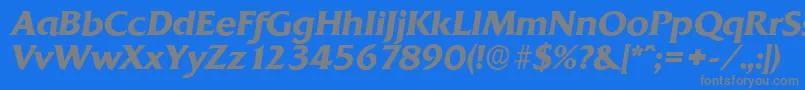QuadratserialBolditalic Font – Gray Fonts on Blue Background