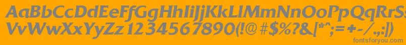 QuadratserialBolditalic Font – Gray Fonts on Orange Background