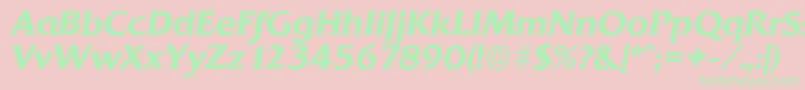 QuadratserialBolditalic Font – Green Fonts on Pink Background