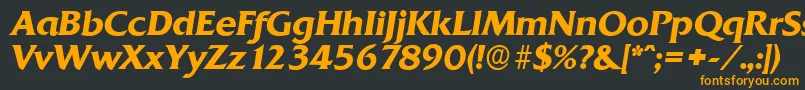 QuadratserialBolditalic Font – Orange Fonts on Black Background