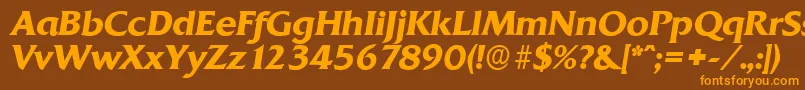 QuadratserialBolditalic Font – Orange Fonts on Brown Background