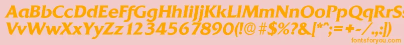 QuadratserialBolditalic Font – Orange Fonts on Pink Background