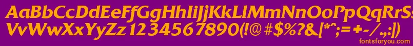 QuadratserialBolditalic Font – Orange Fonts on Purple Background