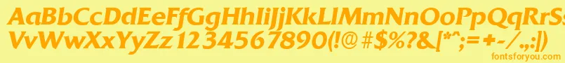 QuadratserialBolditalic Font – Orange Fonts on Yellow Background
