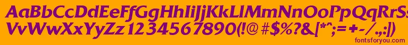 QuadratserialBolditalic Font – Purple Fonts on Orange Background