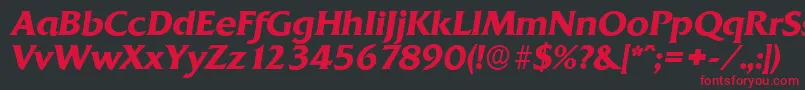 QuadratserialBolditalic Font – Red Fonts on Black Background
