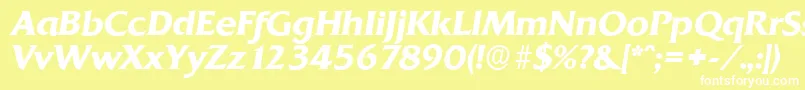 QuadratserialBolditalic Font – White Fonts on Yellow Background