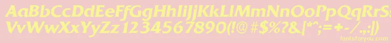 QuadratserialBolditalic Font – Yellow Fonts on Pink Background