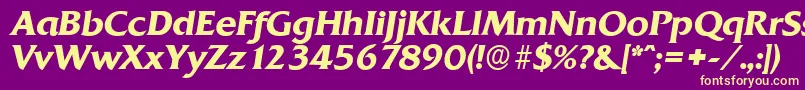 QuadratserialBolditalic Font – Yellow Fonts on Purple Background