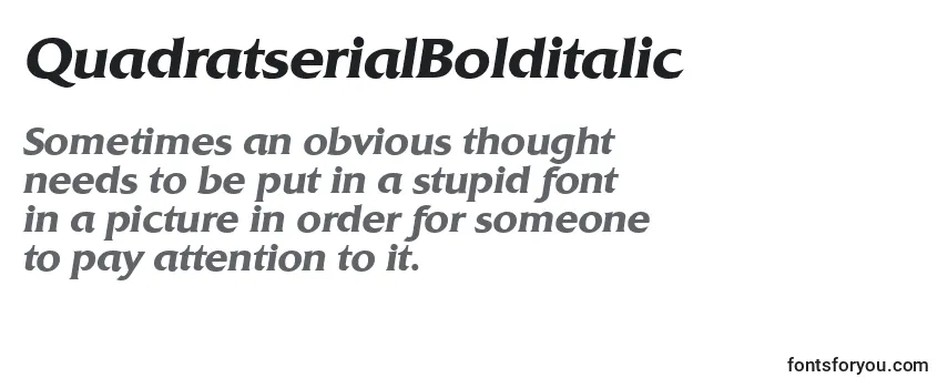 QuadratserialBolditalic Font